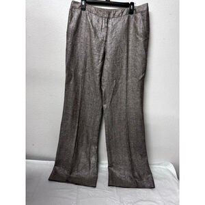 Women's SILK CULTURE Brown/grey/silver Trousers Size 10 EUC Wide Leg